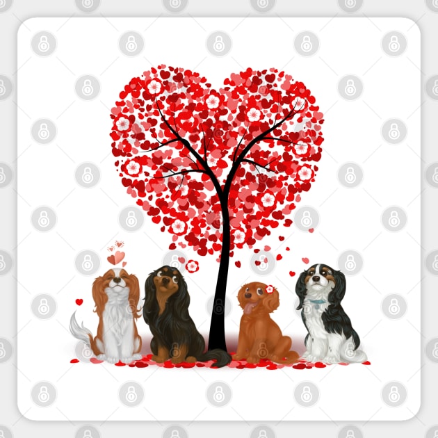 Cavalier King Charles Spaniels Love and Valentine Design Sticker by Cavalier Gifts